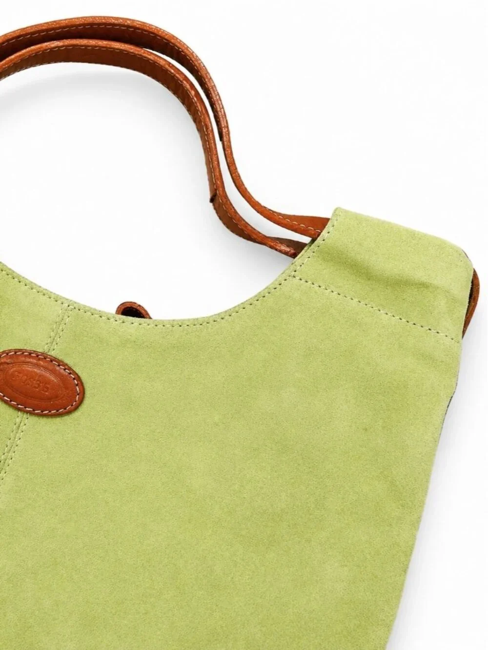 Vintage Tod’s Lime Green Suede Leather Hobo Shoulder Bag Y2K Italian Designer
